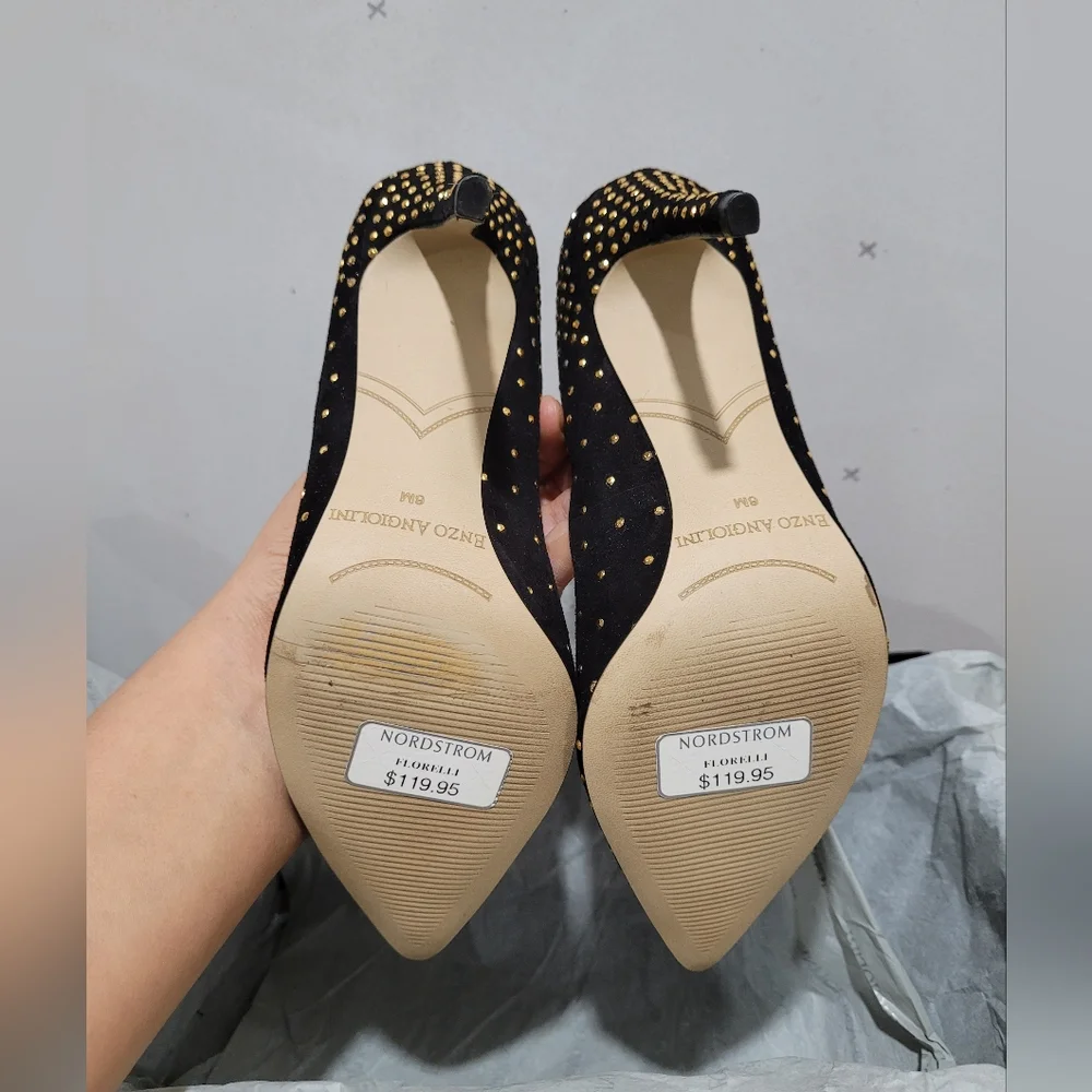 Enzo Angiolini Eaflorelli Black Suede Pump Heels